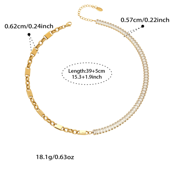 Diamond chain necklace in 18K gold