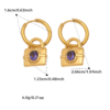 Diamond lock-shaped earrings in 18K gold