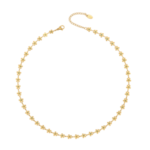 Small flower necklace in 18k gold