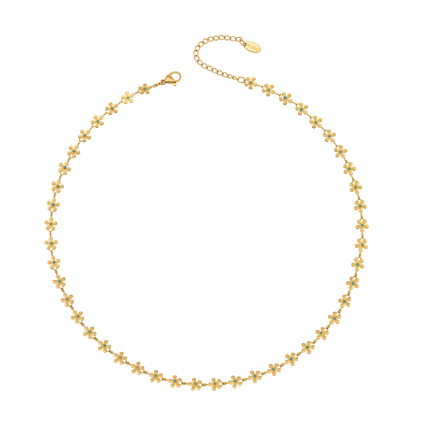 Small flower necklace in 18k gold