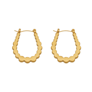 Geometric U-shaped earrings in 18K gold