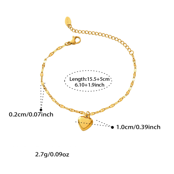 Heart-shaped bracelet in 18K gold