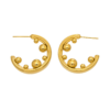 C-shaped small round earrings 18K gold