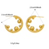C-shaped small round earrings 18K gold
