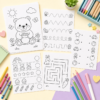 Preview collage of quiet time printable activities for preschoolers including coloring tracing counting and matching pages
