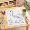 Printed dinosaur coloring page activity for kids ages 3–6