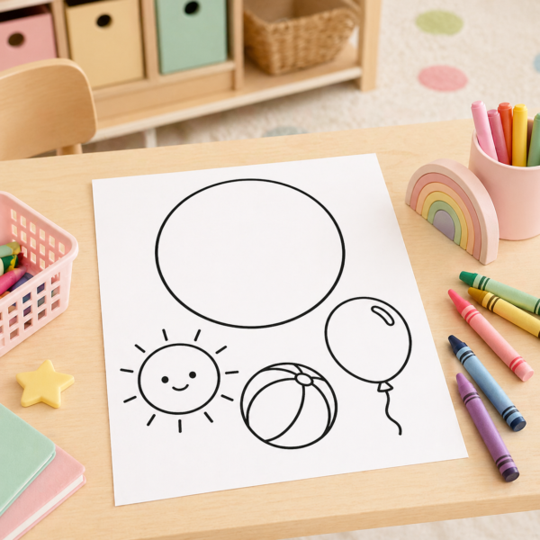 Shapes Coloring Pages for Preschool Learning | Printable Pack Shapes Coloring Pages for Preschool Learning