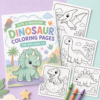 Dinosaur coloring pages printable pack for kids ages 3–6