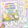 Farm animal coloring pages printable pack for preschoolers