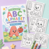Printable Alphabet Coloring Pages A–Z for Preschoolers with simple black-and-white letter pages and crayons