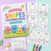 Printable Shapes Coloring Pages for Preschool Learning with simple black-and-white shape pages and crayons