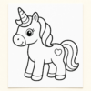 c- Preview of printable unicorn coloring pages for preschool kids
